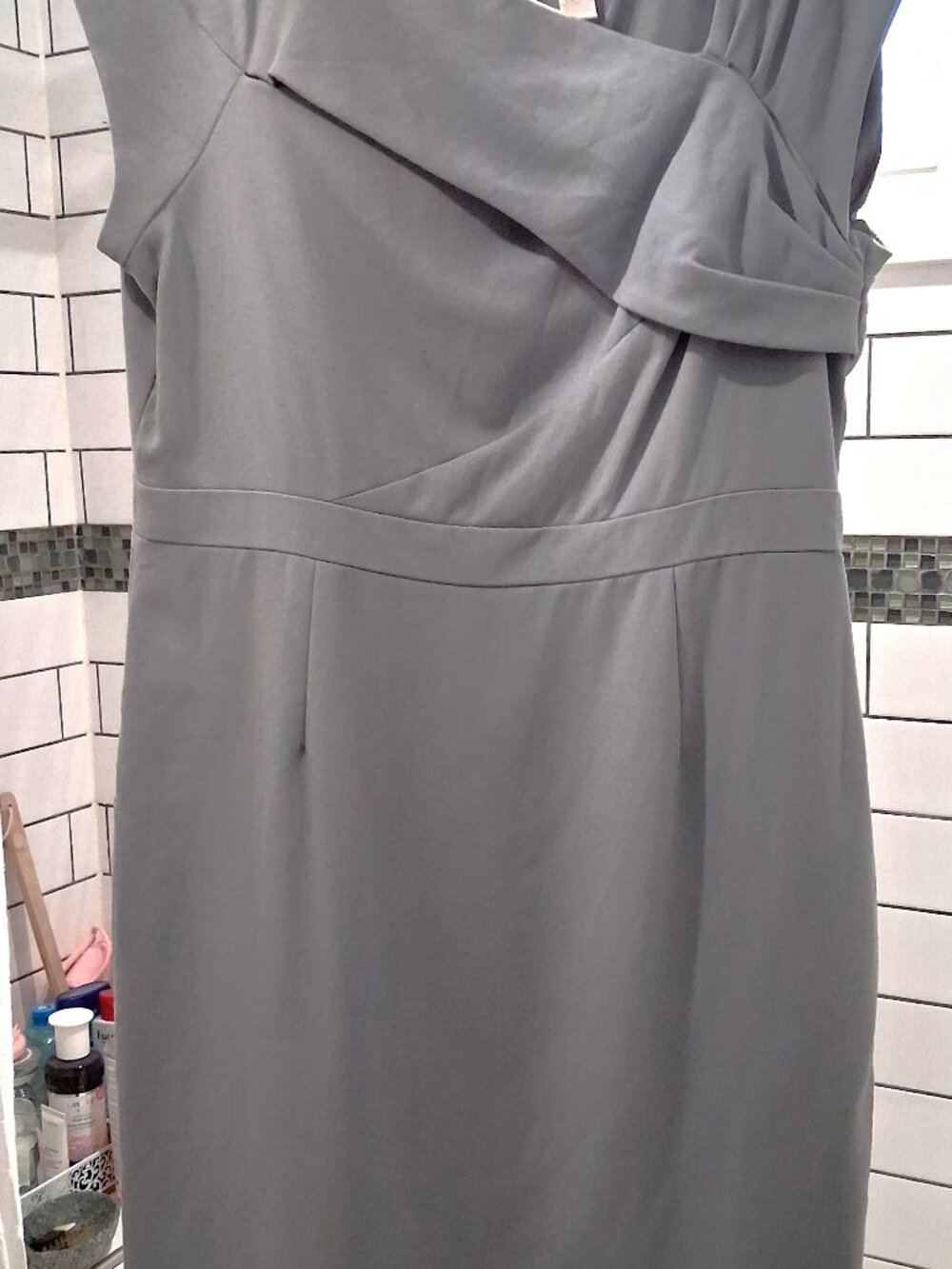 Light gray wool  J Crew fitted dress